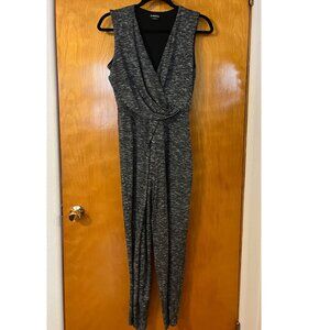 BeBe Black Straight Leg Long Romper Jumpsuit Sleevless
